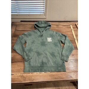 VANS Men's Cotton Fleece Hoodie Green Tie Dye Off The Wall S Hooded Pockets